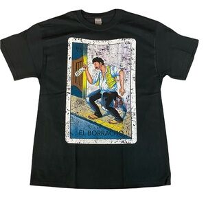 Lotteria Borracho shirt on black tee